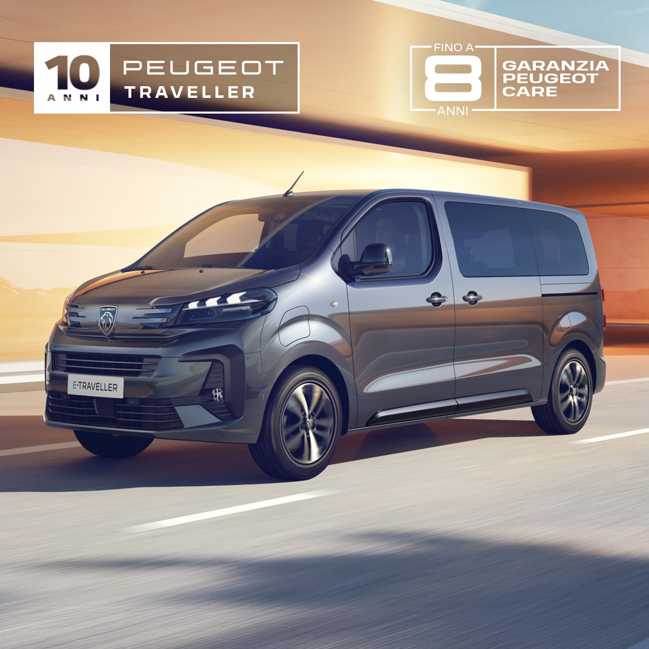 New PEUGEOT E-TRAVELLER front view