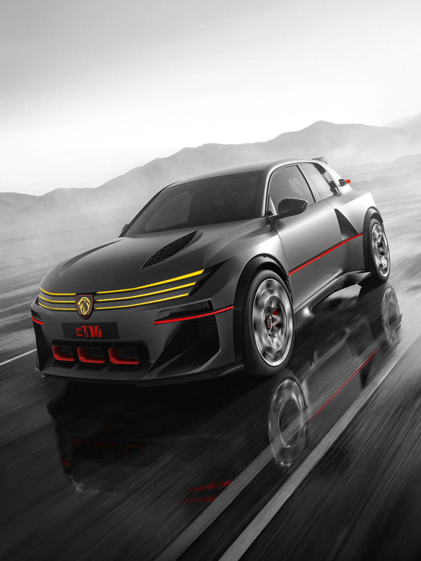 PEUGEOT E-T16 Concept, silhouette esterna atletica ed elegante