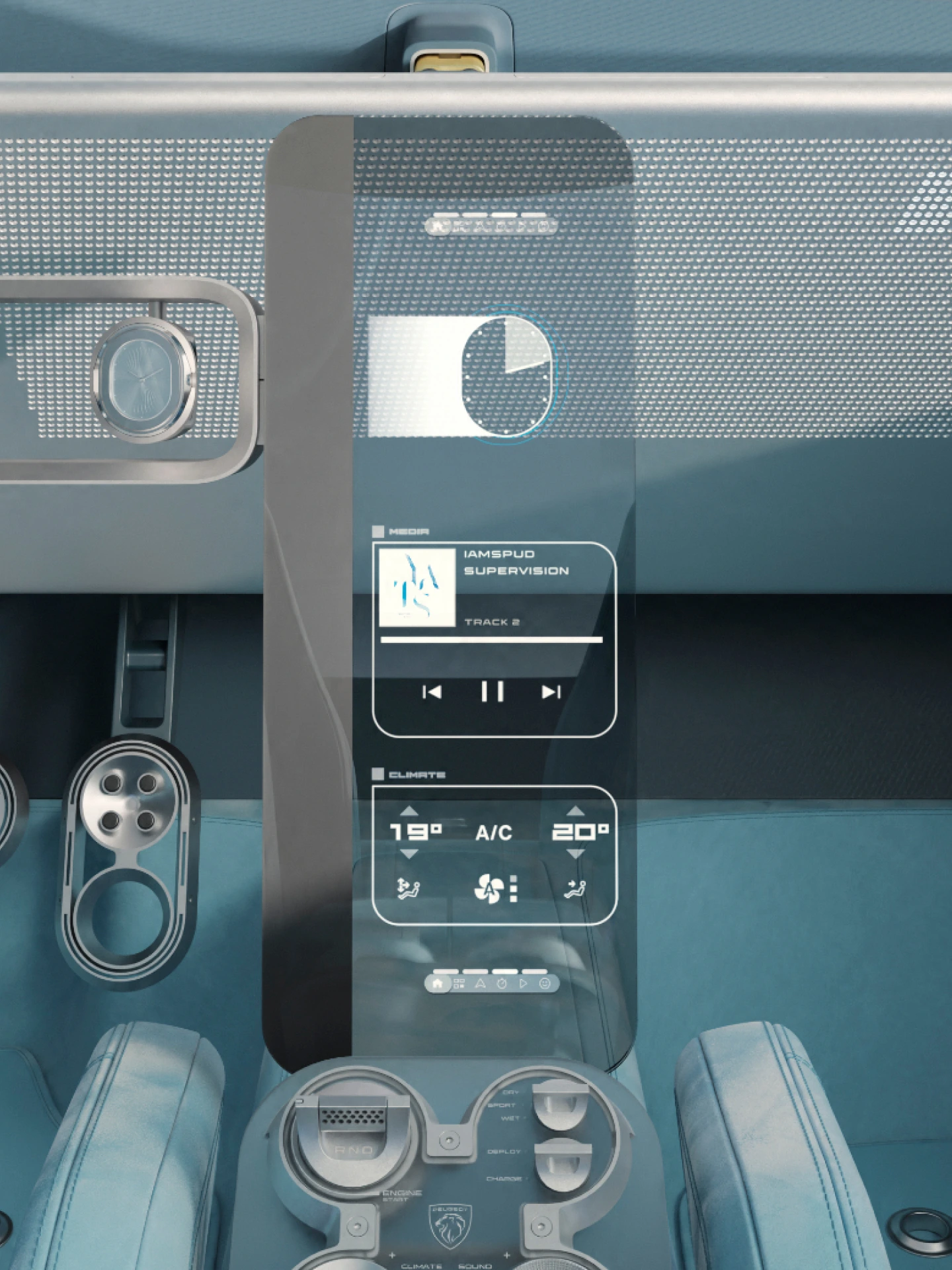 PEUGEOT RCZ Vision con schermo centrale sospeso