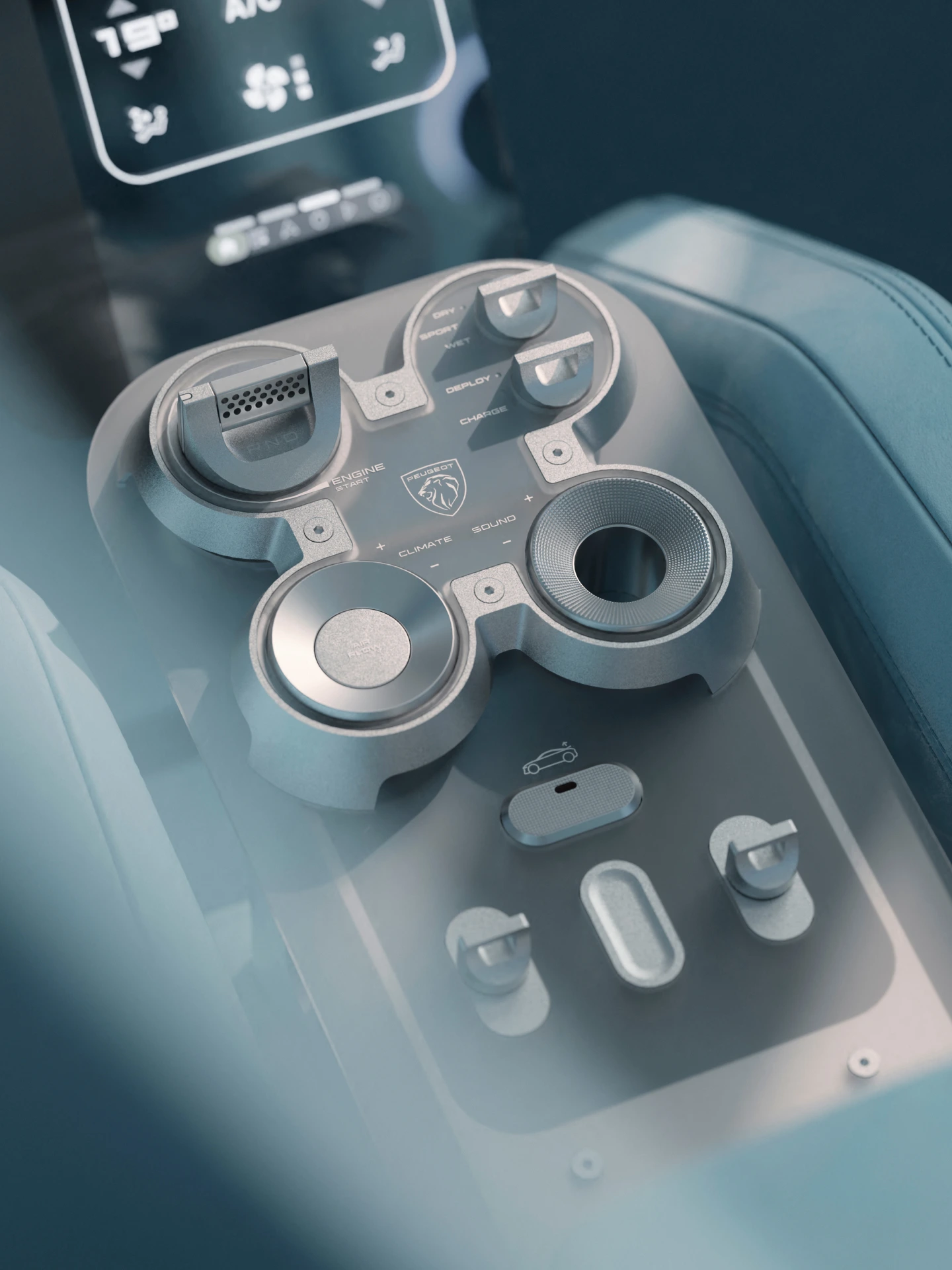 PEUGEOT RCZ Vision con console sospesa in vetro satinato