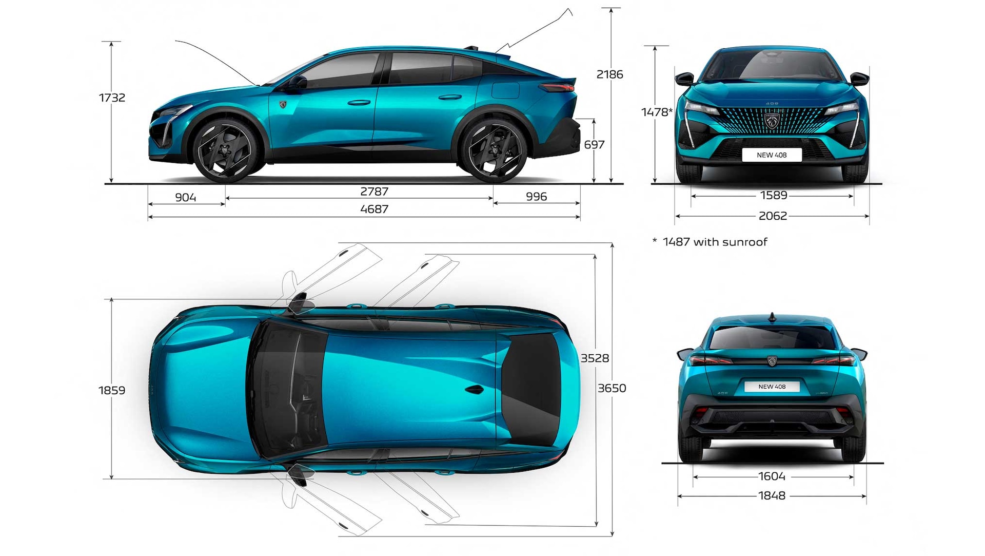 Dimensioni nuova Peugeot 408